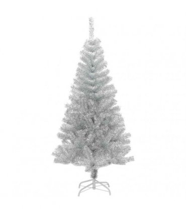 vidaXL Artificial Christmas Tree with Stand Silver 120 cm PET