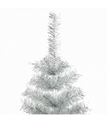 vidaXL Artificial Christmas Tree with Stand Silver 120 cm PET
