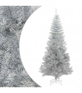 vidaXL Artificial Christmas Tree with Stand Silver 240 cm PET