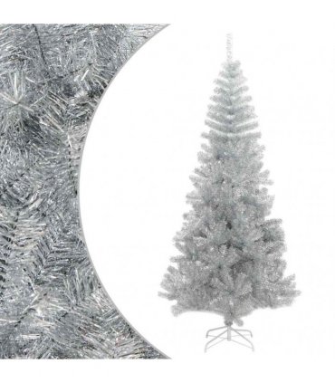 vidaXL Artificial Christmas Tree with Stand Silver 240 cm PET