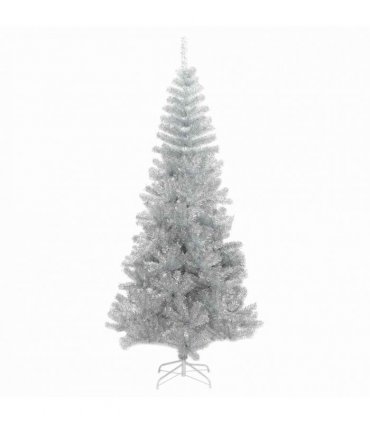 vidaXL Artificial Christmas Tree with Stand Silver 240 cm PET