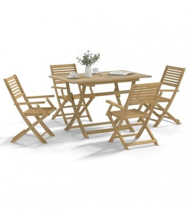 vidaXL 5 Piece Garden Dining Set Solid Wood Acacia