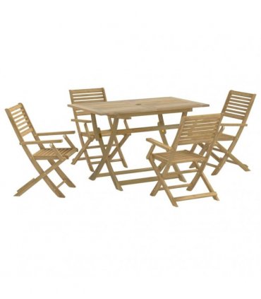 vidaXL 5 Piece Garden Dining Set Solid Wood Acacia