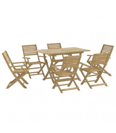 vidaXL 7 Piece Garden Dining Set Solid Wood Acacia