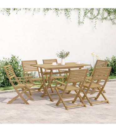 vidaXL 7 Piece Garden Dining Set Solid Wood Acacia