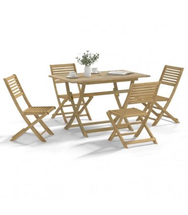 vidaXL 5 Piece Garden Dining Set Solid Wood Acacia