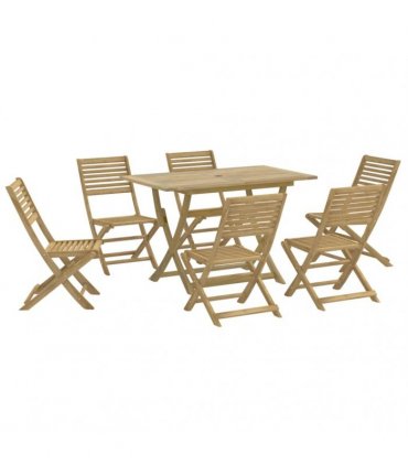 vidaXL 7 Piece Garden Dining Set Solid Wood Acacia