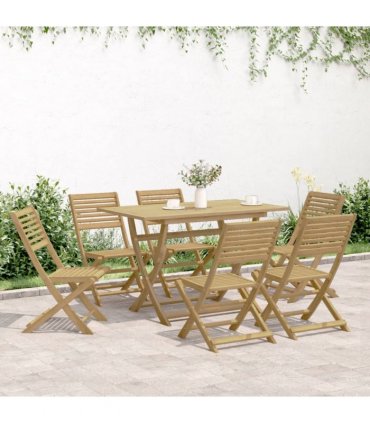 vidaXL 7 Piece Garden Dining Set Solid Wood Acacia