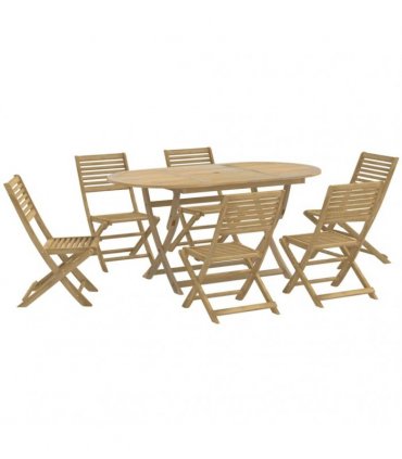 vidaXL 7 Piece Garden Dining Set Solid Wood Acacia