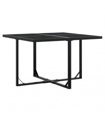 vidaXL 5 Piece Garden Dining Set with Cushions Black Poly Rattan