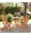 vidaXL 3 Piece Folding Bistro Set Solid Wood Acacia