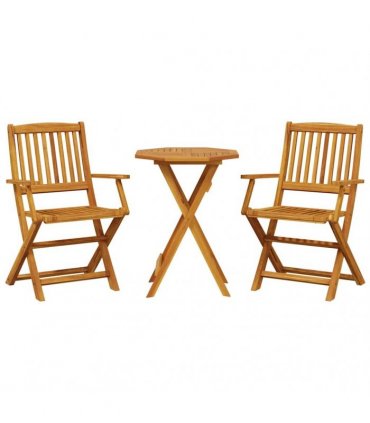 vidaXL 3 Piece Folding Bistro Set Solid Wood Acacia