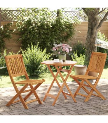vidaXL 3 Piece Folding Bistro Set Solid Wood Acacia