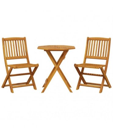 vidaXL 3 Piece Folding Bistro Set Solid Wood Acacia