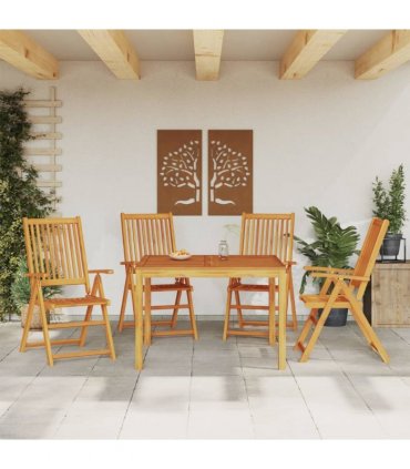 vidaXL 5 Piece Garden Dining Set Solid Wood Acacia