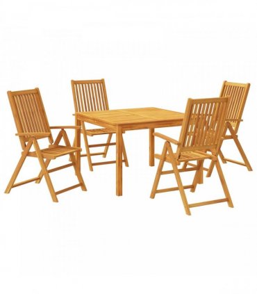 vidaXL 5 Piece Garden Dining Set Solid Wood Acacia