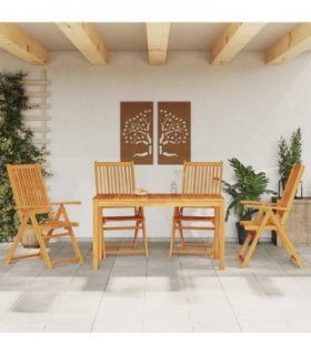 vidaXL 5 Piece Garden Dining Set 140x80x74 cm Solid Wood Acacia