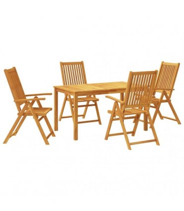 vidaXL 5 Piece Garden Dining Set 140x80x74 cm Solid Wood Acacia
