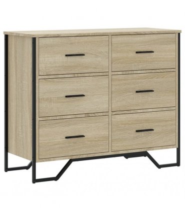 vidaXL Chest of Drawers Sonoma Oak 91x35,5x74,5 cm Engineered Wood