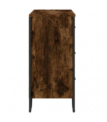 vidaXL Chest of Drawers Smoked Oak 91x35,5x74,5 cm Engineered Wood