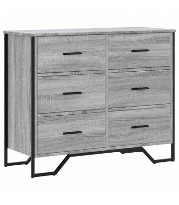 vidaXL Chest of Drawers Grey Sonoma 91x35,5x74,5 cm Engineered Wood