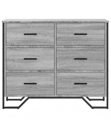 vidaXL Chest of Drawers Grey Sonoma 91x35,5x74,5 cm Engineered Wood