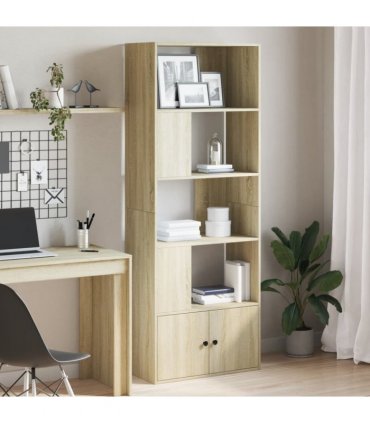 vidaXL Bookcase Sonoma Oak 70x36x189 cm Engineered Wood