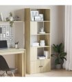 vidaXL Bookcase Sonoma Oak 70x36x189 cm Engineered Wood