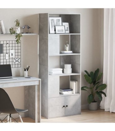 vidaXL Bookcase Concrete Grey 70x36x189 cm Engineered Wood