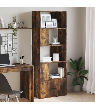 vidaXL Bookcase Smoked Oak 70x36x189 cm Engineered Wood
