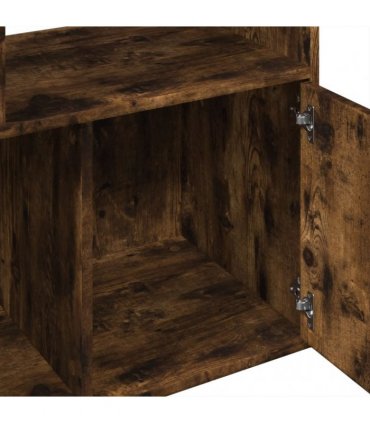 vidaXL Bookcase Smoked Oak 70x36x189 cm Engineered Wood