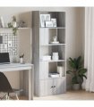 vidaXL Bookcase Grey Sonoma 70x36x189 cm Engineered Wood