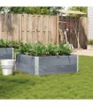 vidaXL Garden Planter Grey 100x100 cm Solid Wood Pine