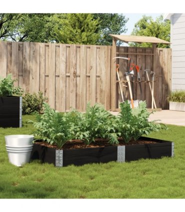 vidaXL Garden Planter Black 150x100 cm Solid Wood Pine