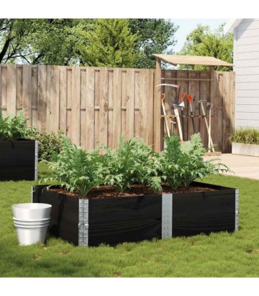 vidaXL Garden Planter Black 150x100 cm Solid Wood Pine