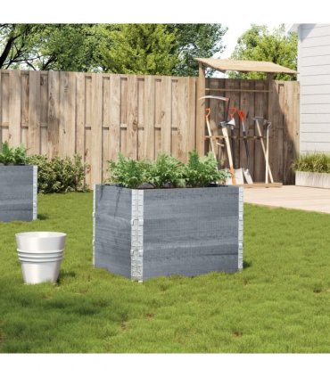 vidaXL Garden Planter Grey 80x60 cm Solid Wood Pine