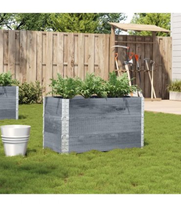 vidaXL Garden Planter Grey 100x50 cm Solid Wood Pine