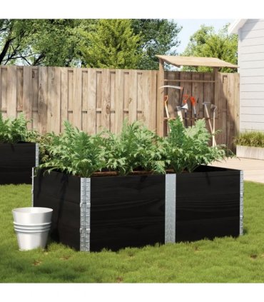 vidaXL Garden Planter Black 150x100 cm Solid Wood Pine