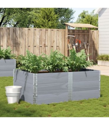 vidaXL Garden Planter Grey 150x100 cm Solid Wood Pine