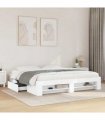 vidaXL Bed Frame without Mattress White 200x200 cm Engineered Wood