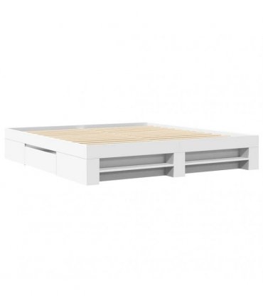 vidaXL Bed Frame without Mattress White 200x200 cm Engineered Wood