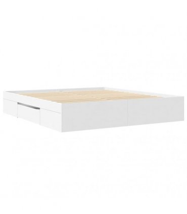 vidaXL Bed Frame without Mattress White 200x200 cm Engineered Wood