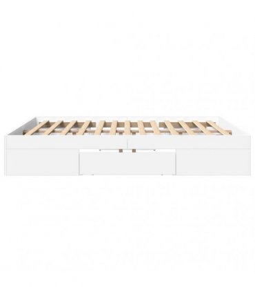 vidaXL Bed Frame without Mattress White 200x200 cm Engineered Wood