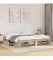 vidaXL Bed Frame without Mattress Sonoma Oak 200x200cm Engineered Wood