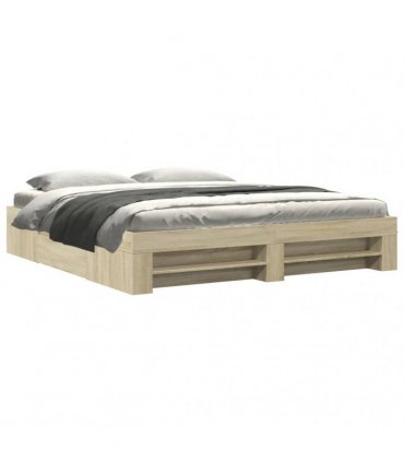 vidaXL Bed Frame without Mattress Sonoma Oak 200x200cm Engineered Wood