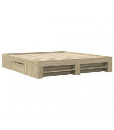 vidaXL Bed Frame without Mattress Sonoma Oak 200x200cm Engineered Wood