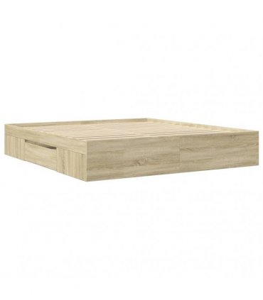 vidaXL Bed Frame without Mattress Sonoma Oak 200x200cm Engineered Wood