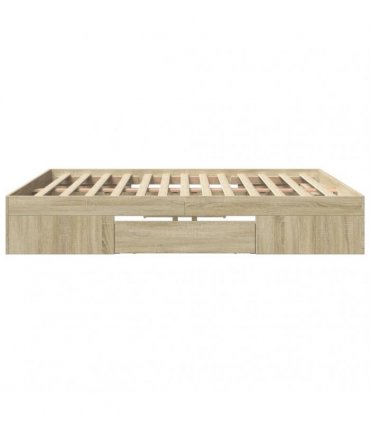 vidaXL Bed Frame without Mattress Sonoma Oak 200x200cm Engineered Wood