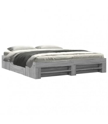 vidaXL Bed Frame without Mattress Grey Sonoma 180x200 cm