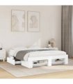 vidaXL Bed Frame without Mattress White 160x200 cm Engineered Wood